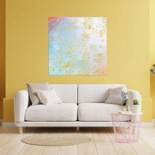 Modern Abstrakt Artistic Faux Guld Glitter Paint Canvastryck