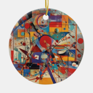 Modern Abstrakt Artwork Julgransprydnad Keramik