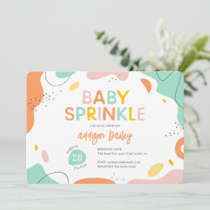 Modern Abstrakt Baby Sprinkle Inbjudningar