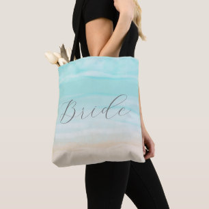 Modern Abstrakt Beach Bride Tygkasse