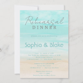 Modern Abstrakt Beach bröllopsdagsmat Inbjudningar