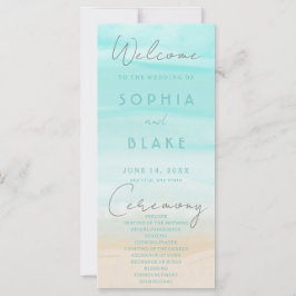 Modern Abstrakt Beach bröllopsprogram