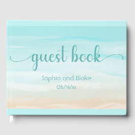 Modern Abstrakt Beach Wedding Gästböcker