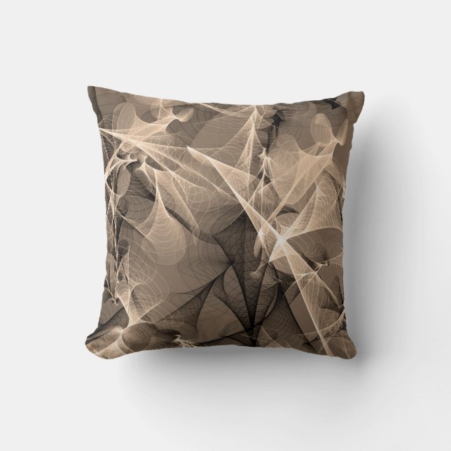 Modern Abstrakt Beige Brown Black Kudde (Framsida)