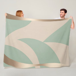 Modern Abstrakt Beige Grönt Guld Fleecefilt