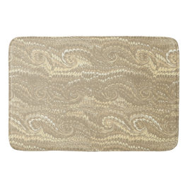 Modern Abstrakt Beige Swirls Marble Mönster Badrumsmatta