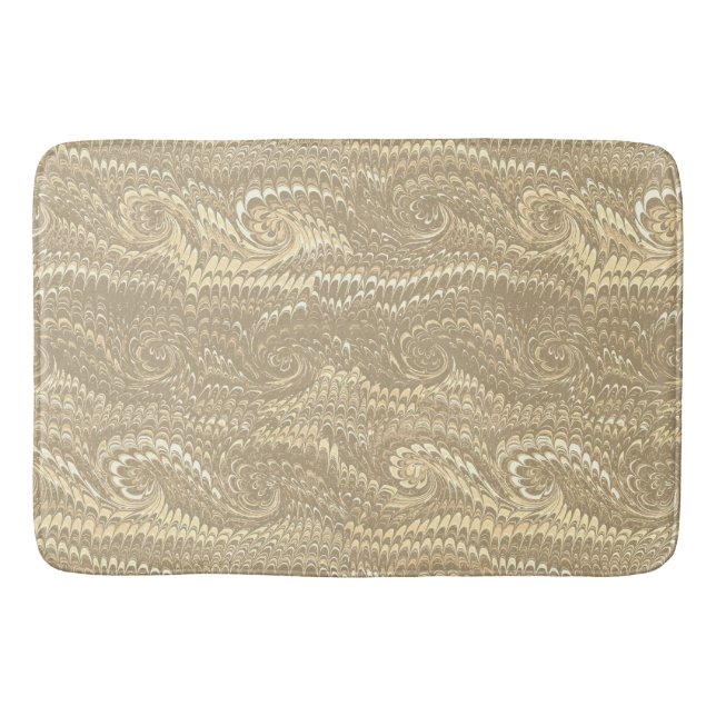 Modern Abstrakt Beige Swirls Marble Mönster Badrumsmatta (Framsidan)