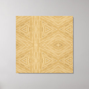 Modern Abstrakt Beige White Triangle Mönster Canvastryck