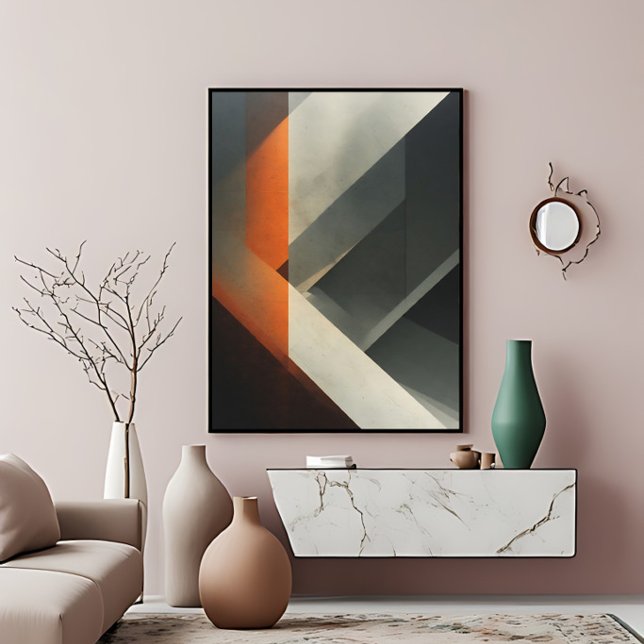 Modern Abstrakt Betong OrangeAccent Poster (Skapare uppladdad)