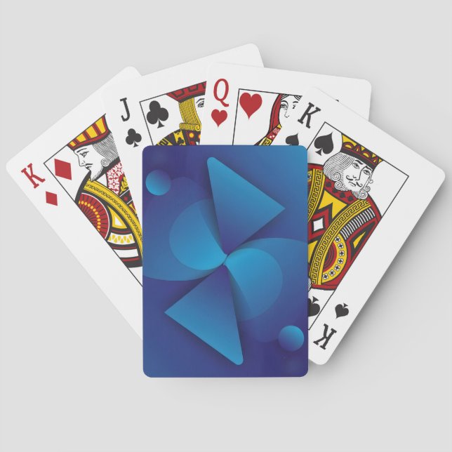 Modern Abstrakt Blå Geometrisk Casinokort (Baksidan)