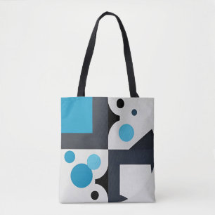 ✨ Modern abstrakt blå glöd 🎨 Geometrisk konstnärl Tygkasse
