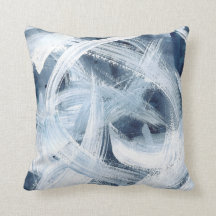 Modern Abstrakt blå och vit painterly