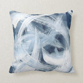Modern Abstrakt blå och vit painterly Kudde