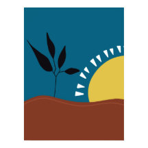 Modern abstrakt blå sol-minimalistisk konst