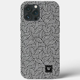 Modern Abstrakt Black and White Linjer Monogram