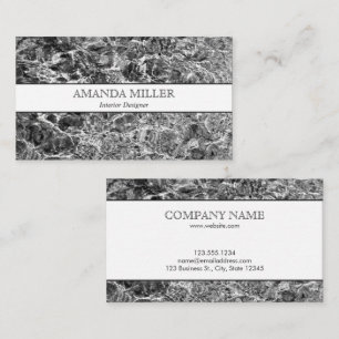 Modern Abstrakt Black and White Photo Faux Marble Visitkort