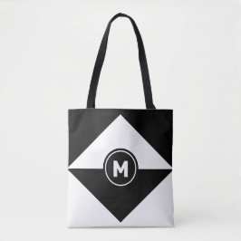 Modern Abstrakt Black and White Tote Bag Tygkasse