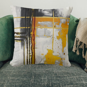 Modern Abstrakt Black Guld Luxury Chic Watercolor Kudde