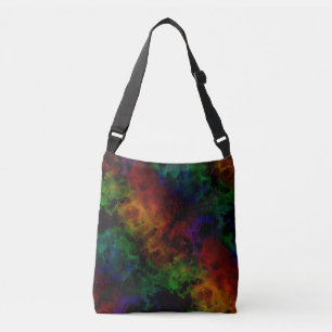 Modern Abstrakt Black Rainbow Axelväska