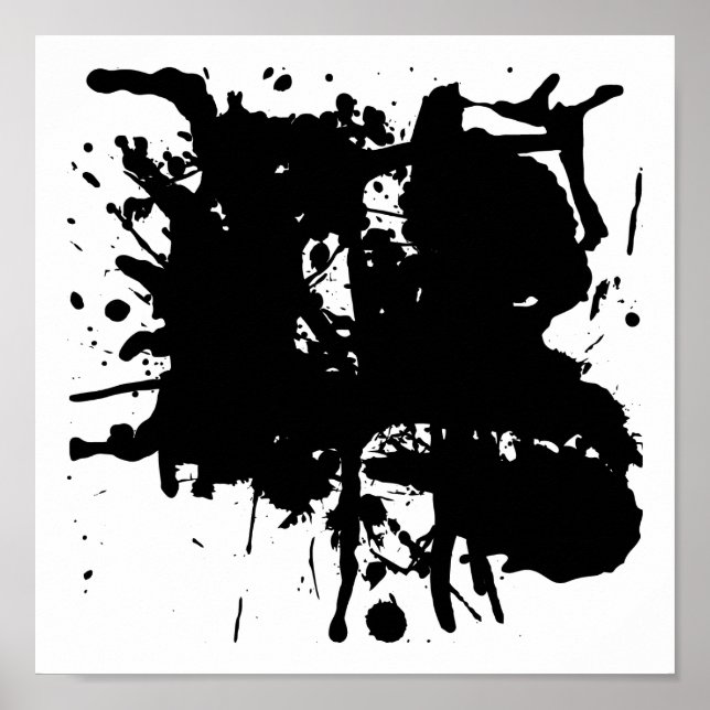 Modern Abstrakt Black Spots Poster (Framsidan)