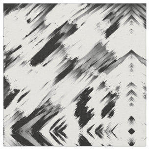 Modern Abstrakt Black White Brushstroke Art Tyg