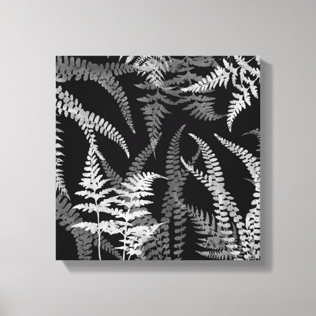 Modern Abstrakt Black White Fern Canvastryck (Framsida)