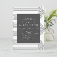 Modern Abstrakt Black White Linjer Elegant bröllop