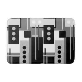 Modern Abstrakt Black White och Grått Badrumsmatta