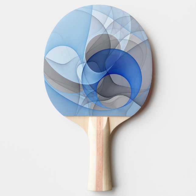 Modern abstrakt blågrå fraktal konstgrafik pingisracket (Framsidan)