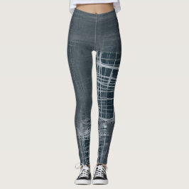 Modern abstrakt (blått) leggings
