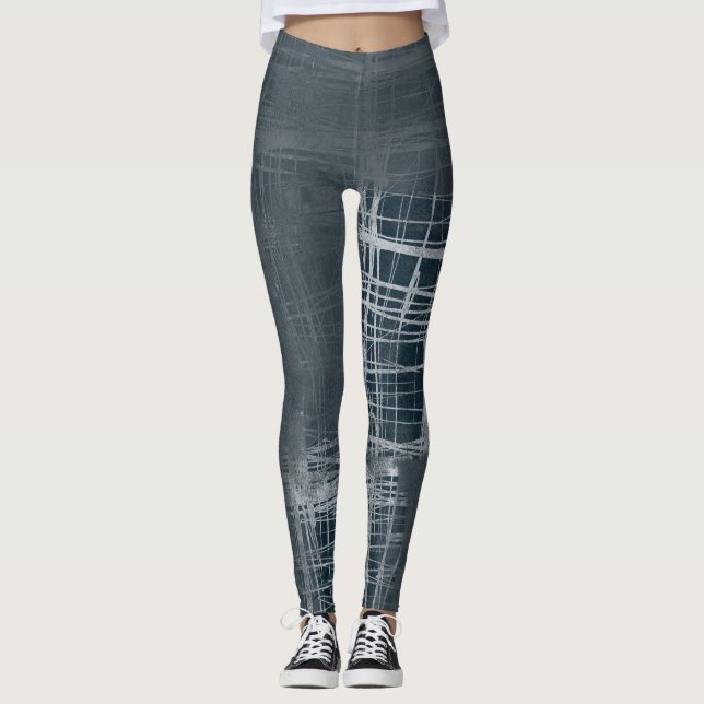 Modern abstrakt (blått) leggings (Framsida)