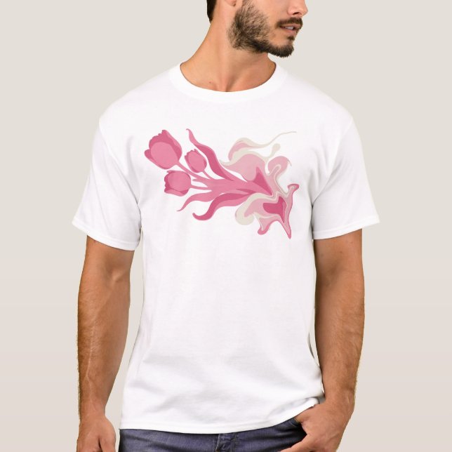 Modern ABSTRAKT BLOMMA Anpassad Skapelse T Shirt (Framsida)