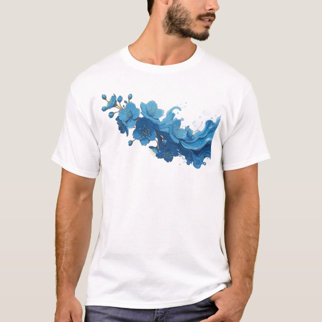 Modern ABSTRAKT BLOMMA Grafisk T-Shirt Design (Framsida)