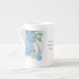 Modern Abstrakt Blommig Benporslin Mugg