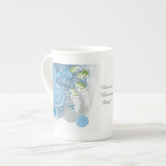 Modern Abstrakt Blommig Benporslin Mugg