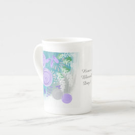 Modern Abstrakt Blommig Benporslin Mugg