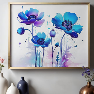 Modern Abstrakt Blommig Konst, Samtida Målning Poster