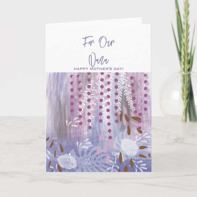 Modern Abstrakt Blommig Nana Mors Dag Tack Kort (Framsida)