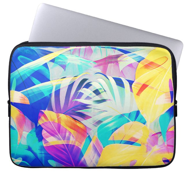 Modern Abstrakt Blommig Pastellfärg Laptop Fodral (Framsidan)