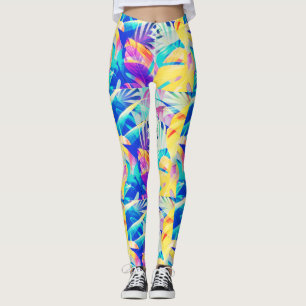 Modern Abstrakt Blommig Pastellfärg Leggings