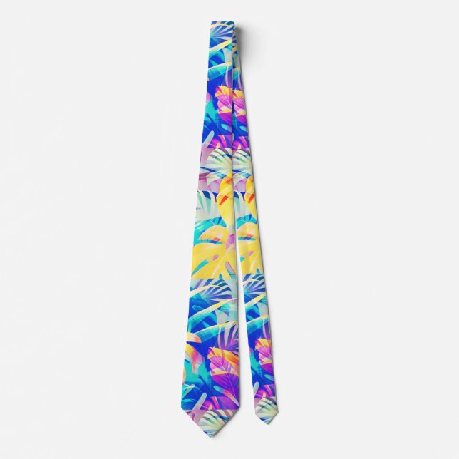 Modern Abstrakt Blommig Pastellfärg Slips (Framsida)