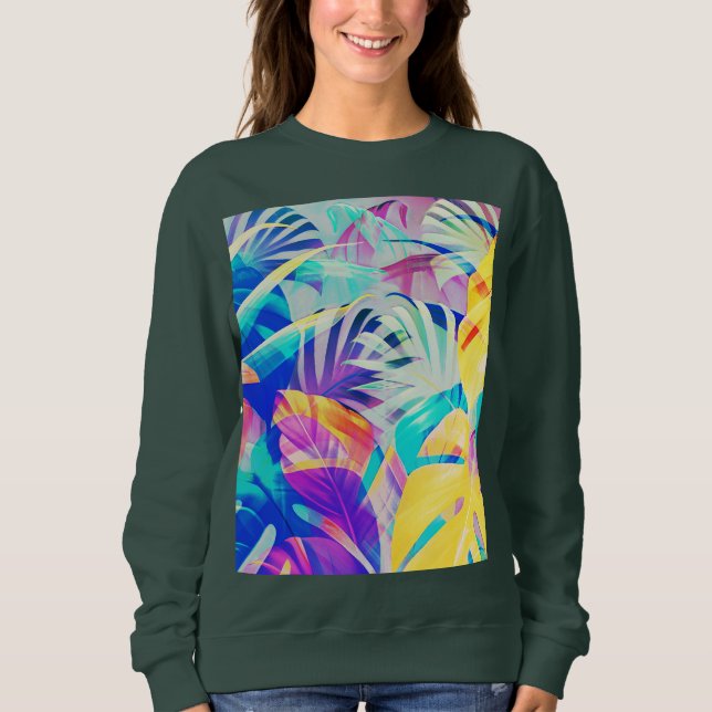 Modern Abstrakt Blommig Pastellfärg T Shirt (Framsida)