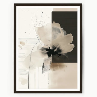 Modern Abstrakt Blommig Väggkonst