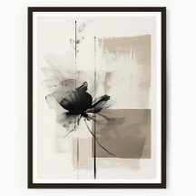 Modern Abstrakt Blommig Väggkonst