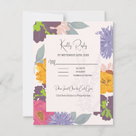 Modern Abstrakt Blommigt Bröllop OSA Card