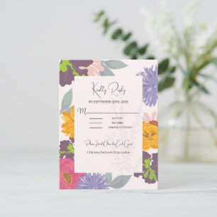 Modern Abstrakt Blommigt Bröllop OSA Card Vykort