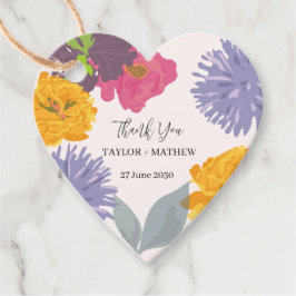 Modern Abstrakt Blommigt Bröllop par Namn Gåvor Etiketter