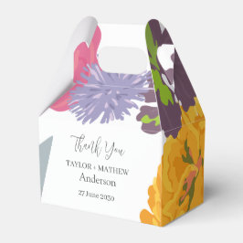 Modern Abstrakt Blommigt Bröllop par Namn Presentaskar