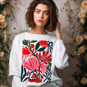 Modern abstrakt blommigt: färgstarka kvinnor, tröj t shirt