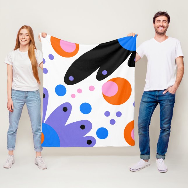 Modern Abstrakt Blommigt Fleecefilt (På plats)